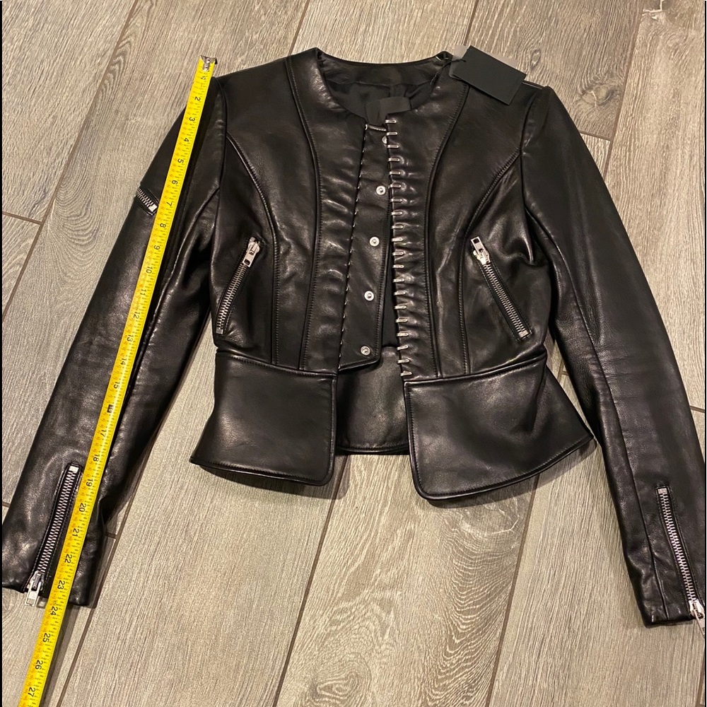 NWT Alexander Wang leather Paneled biker jacket - Picture 10 of 12